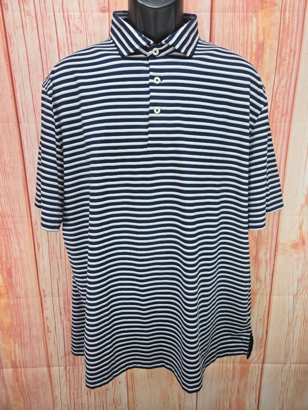 RLX Ralph Lauren Mens Navy Striped Polo Size XL